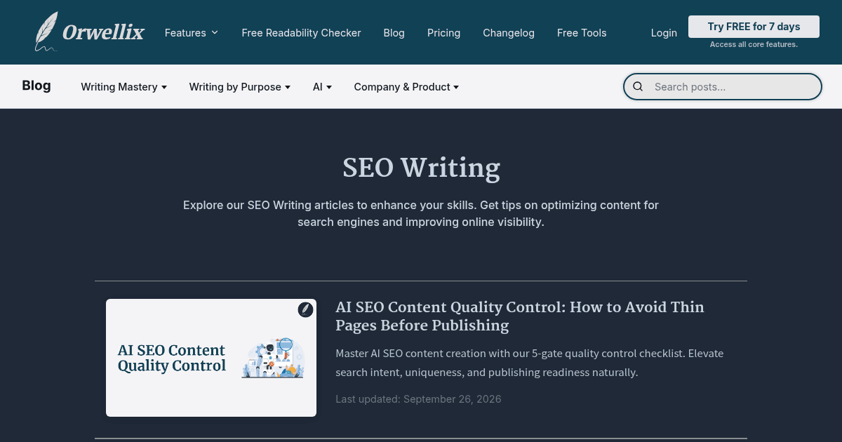 SEO Writing - Advice to Improve Your SEO Writing | Orwellix Blog
