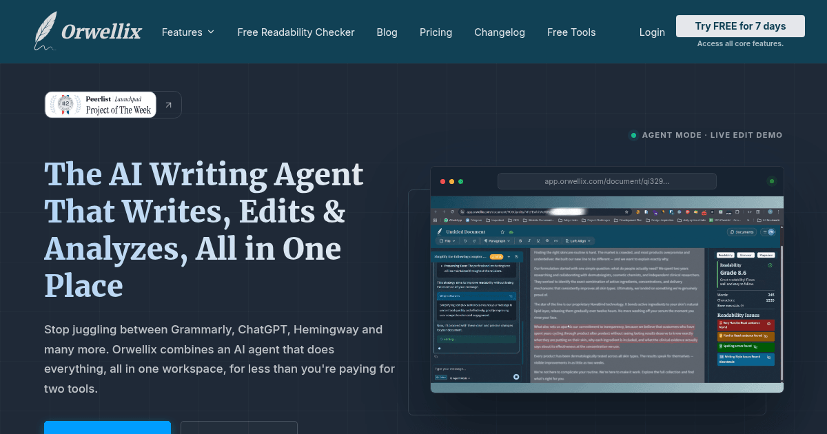 Orwellix landing page preview