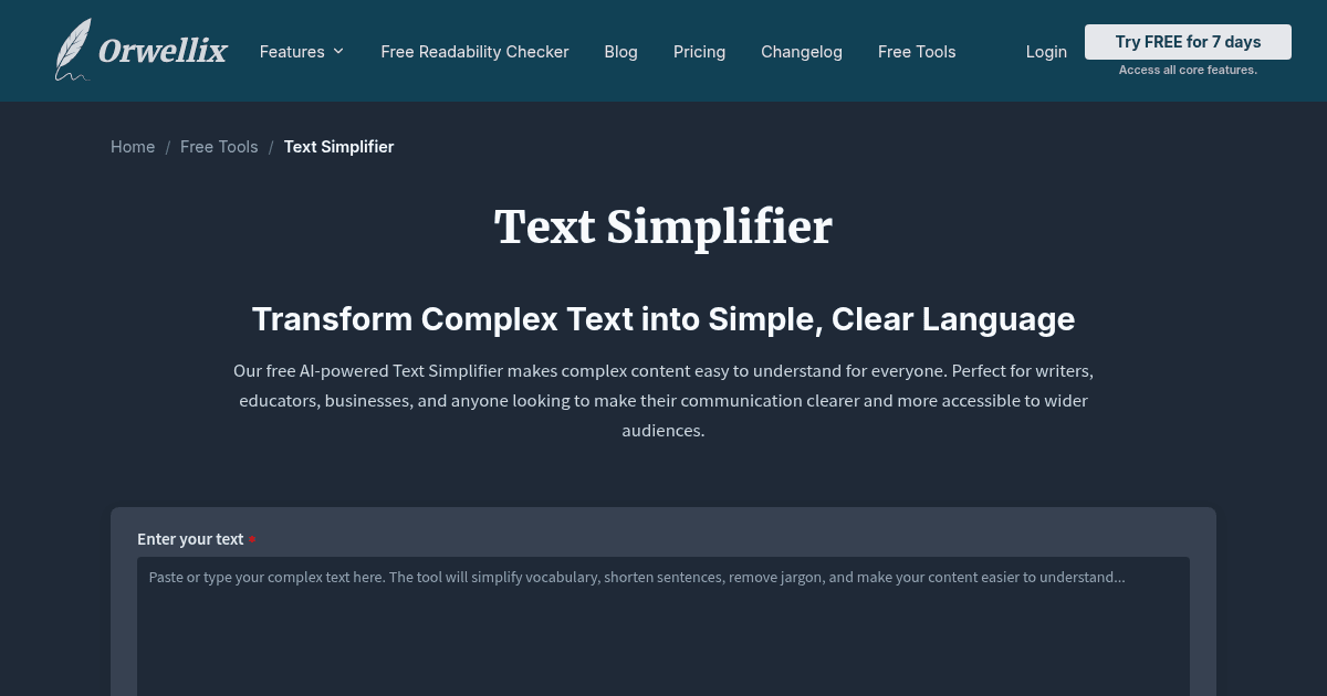 Free Text Simplifier | Simplify Complex Text Instantly