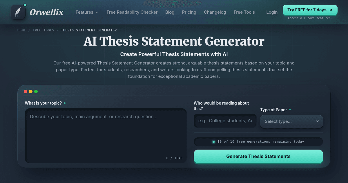 Free AI Thesis Statement Generator | Create Strong Thesis Statements